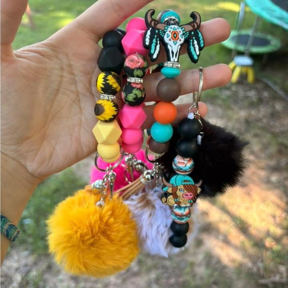 Boho Chic Beaded Keychain Set